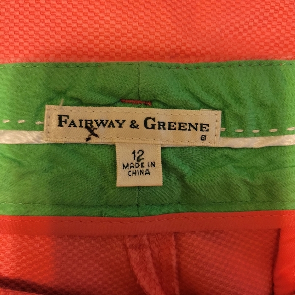 Fairway & Greene Pink & Green Bermuda Shorts. Size 12 - Picture 6 of 6
